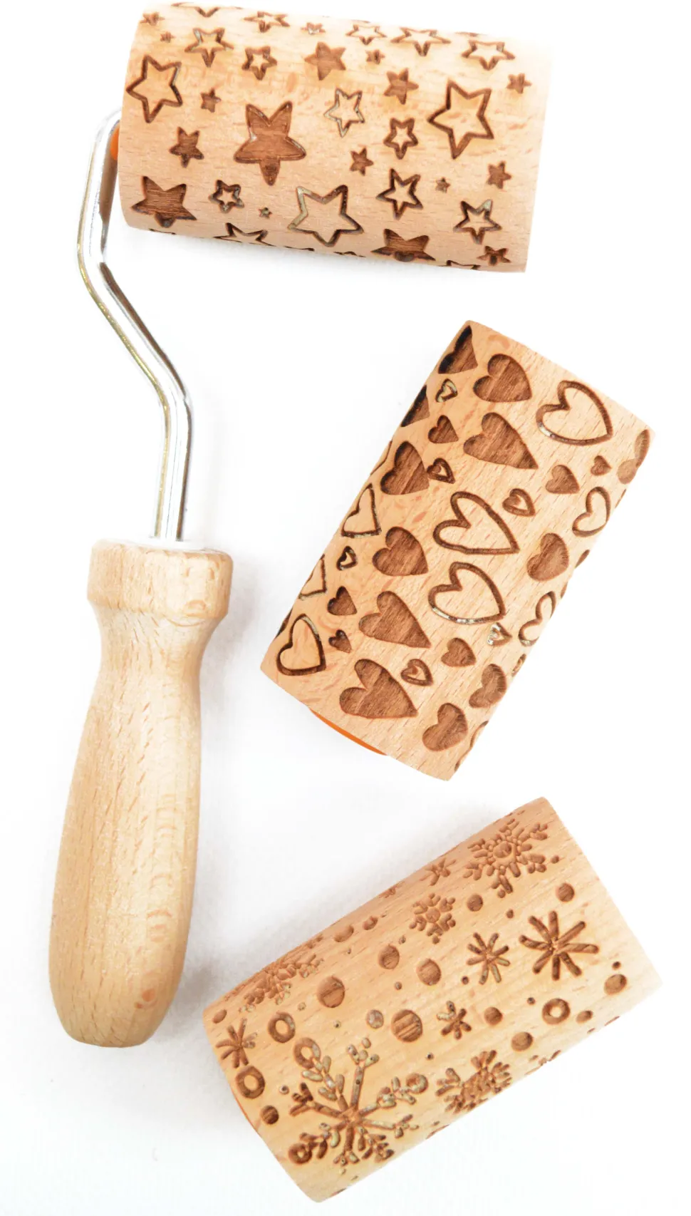 Mini rouleau pâtissier à empreintes Flocon
