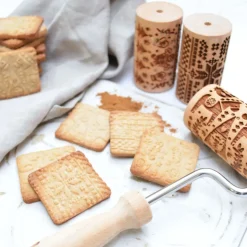 3 mini rouleaux pâtissiers à empreintes interchangeables Noël