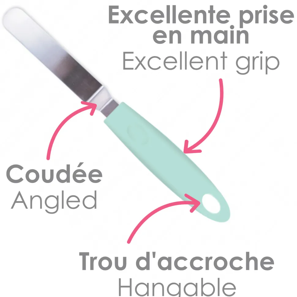 Mini spatule coudée en inox