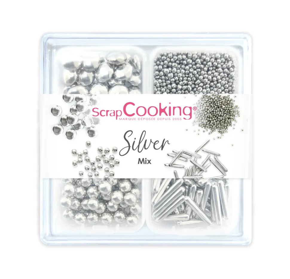 Mix décors sucrés Argent Silver