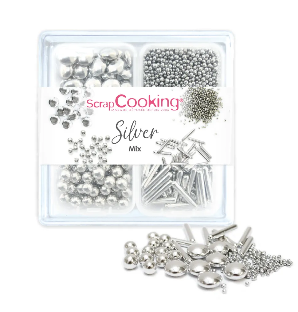 Mix décors sucrés Argent Silver