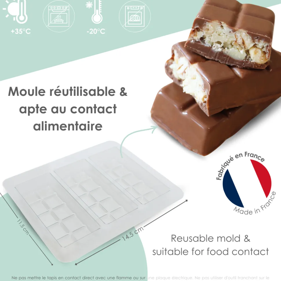 Moule barres chocolatées crunchy