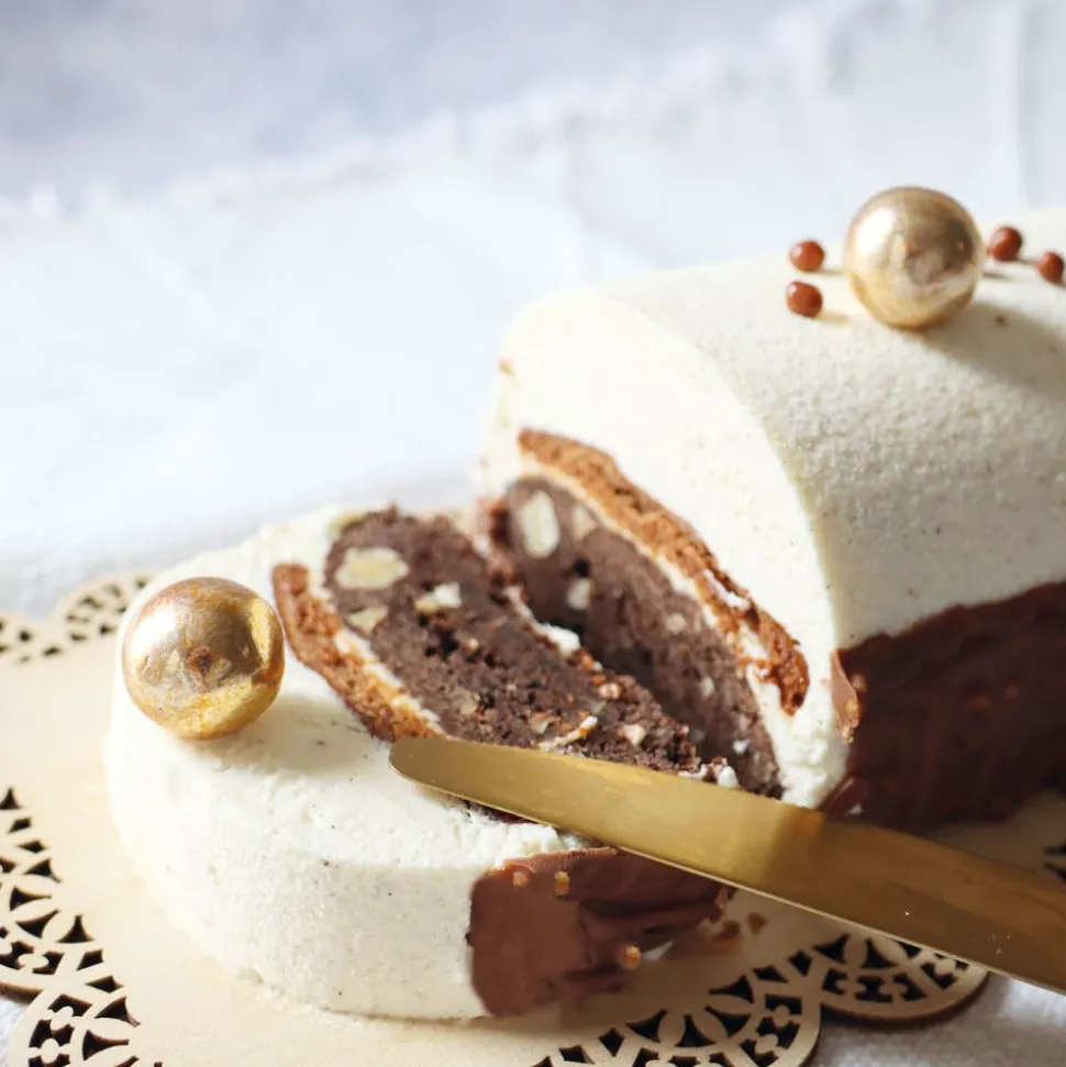 Moule bûche acier inoxydable 28cm