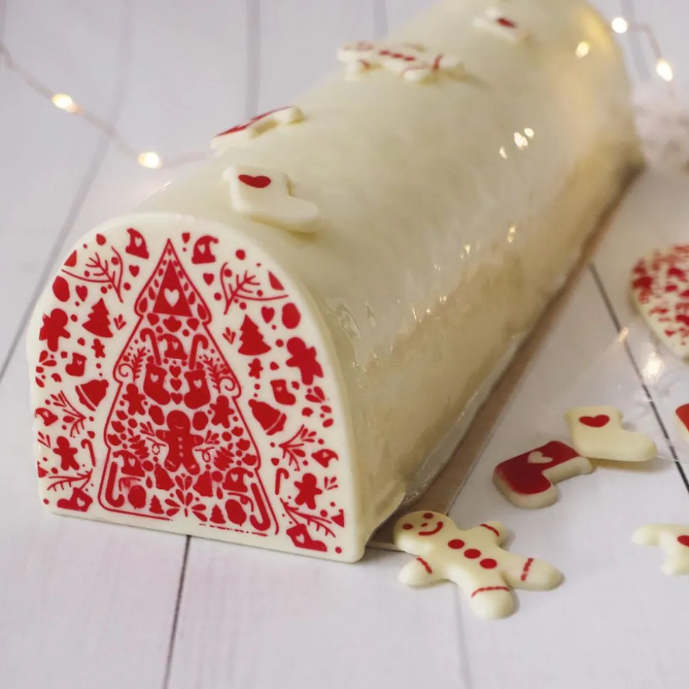 Moule embout de bûche motif Noël