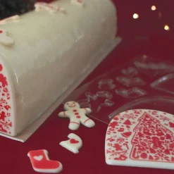 Moule embout de bûche motif Noël