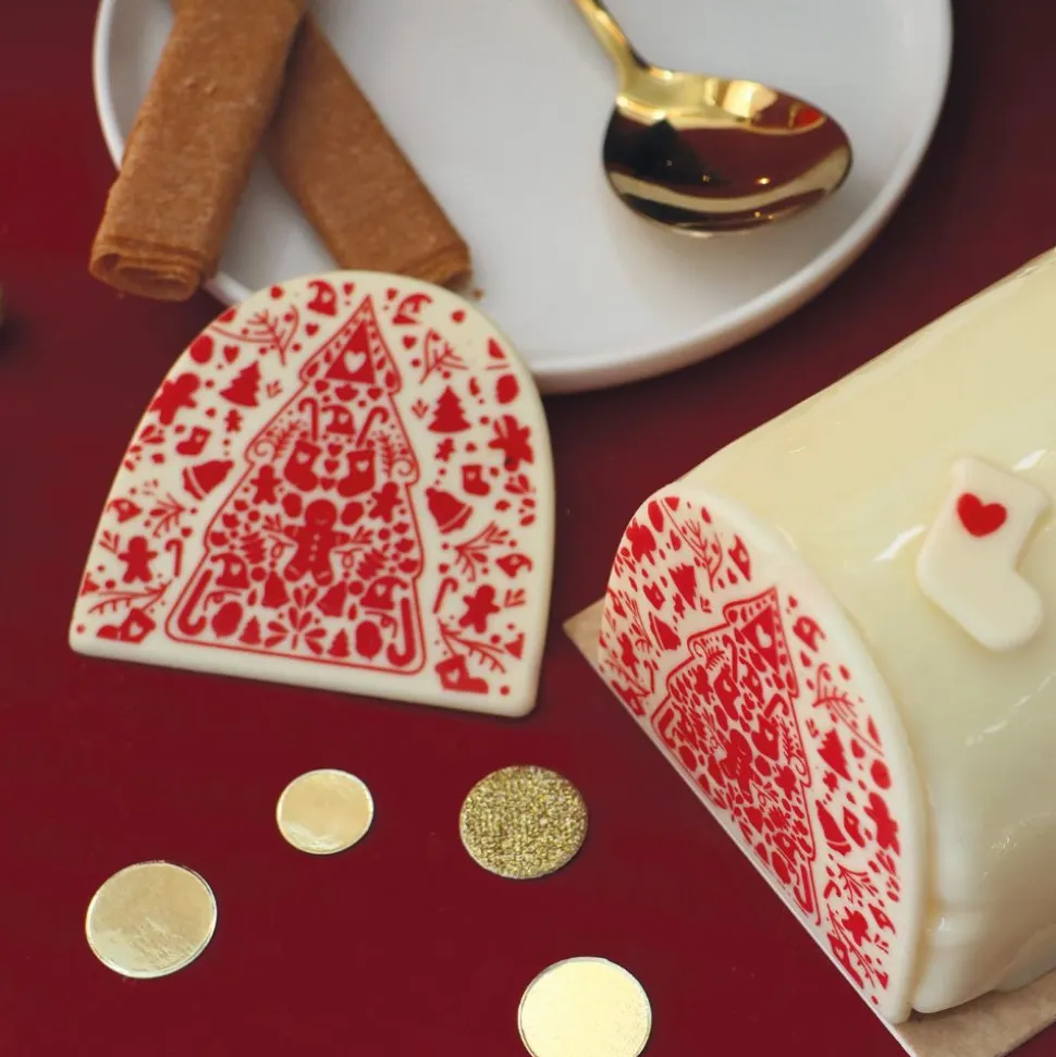 Moule embout de bûche motif Noël