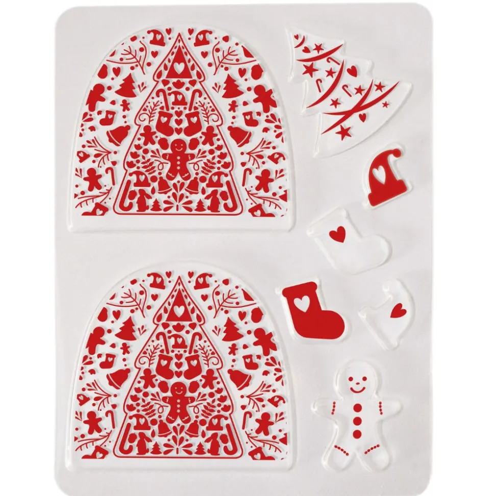 Moule embout de bûche motif Noël
