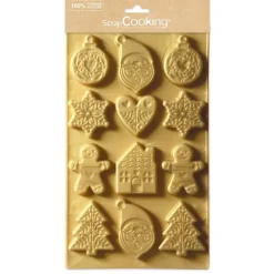 Moule en silicone pour biscuits & sablés de Noël - 12 empreintes
