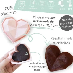 Moules silicone airfryer cœur x6