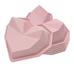 6 moules silicone individuels Cœur diamant