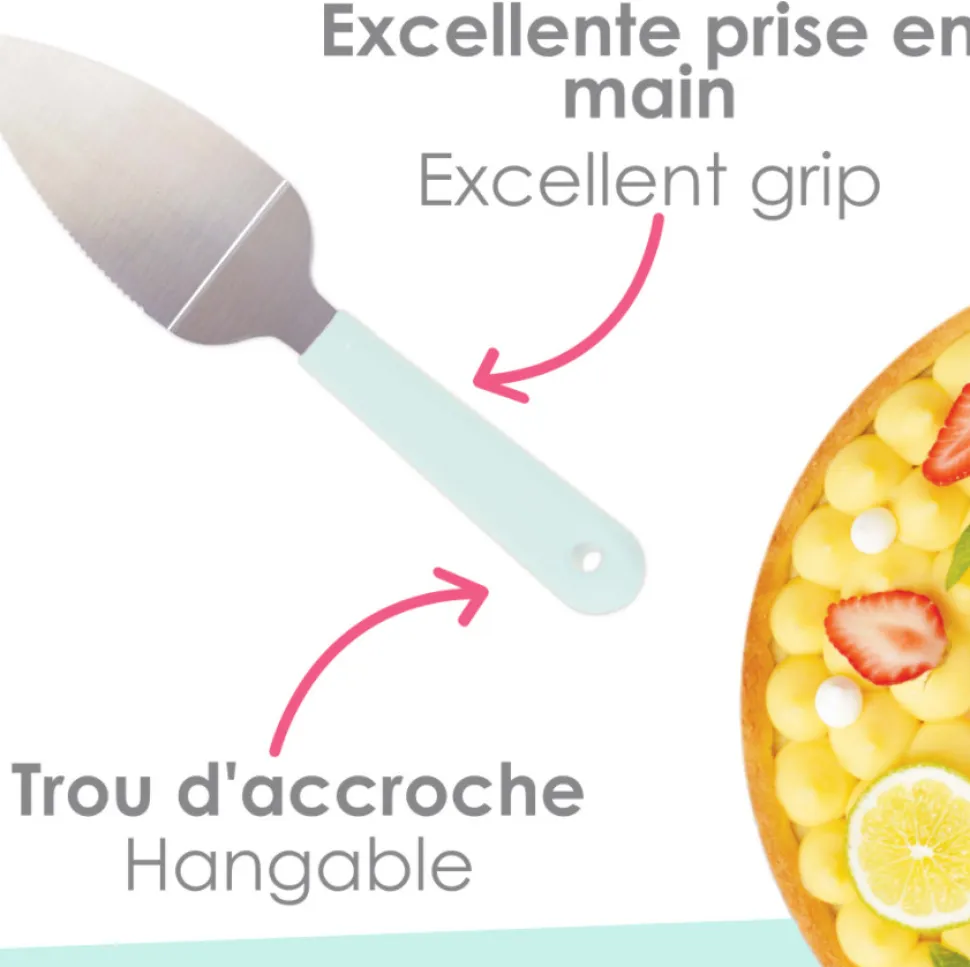 Pelle à tarte crantée en inox