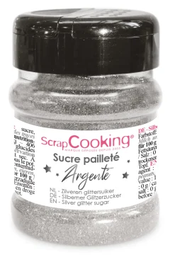 Pot de sucre pailleté ARGENTÉ