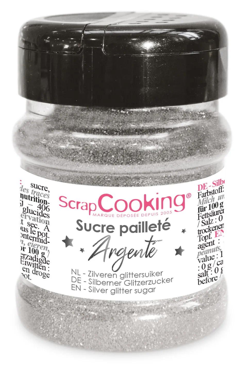 Pot de sucre pailleté ARGENTÉ