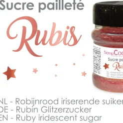 Pot de sucre pailleté RUBIS