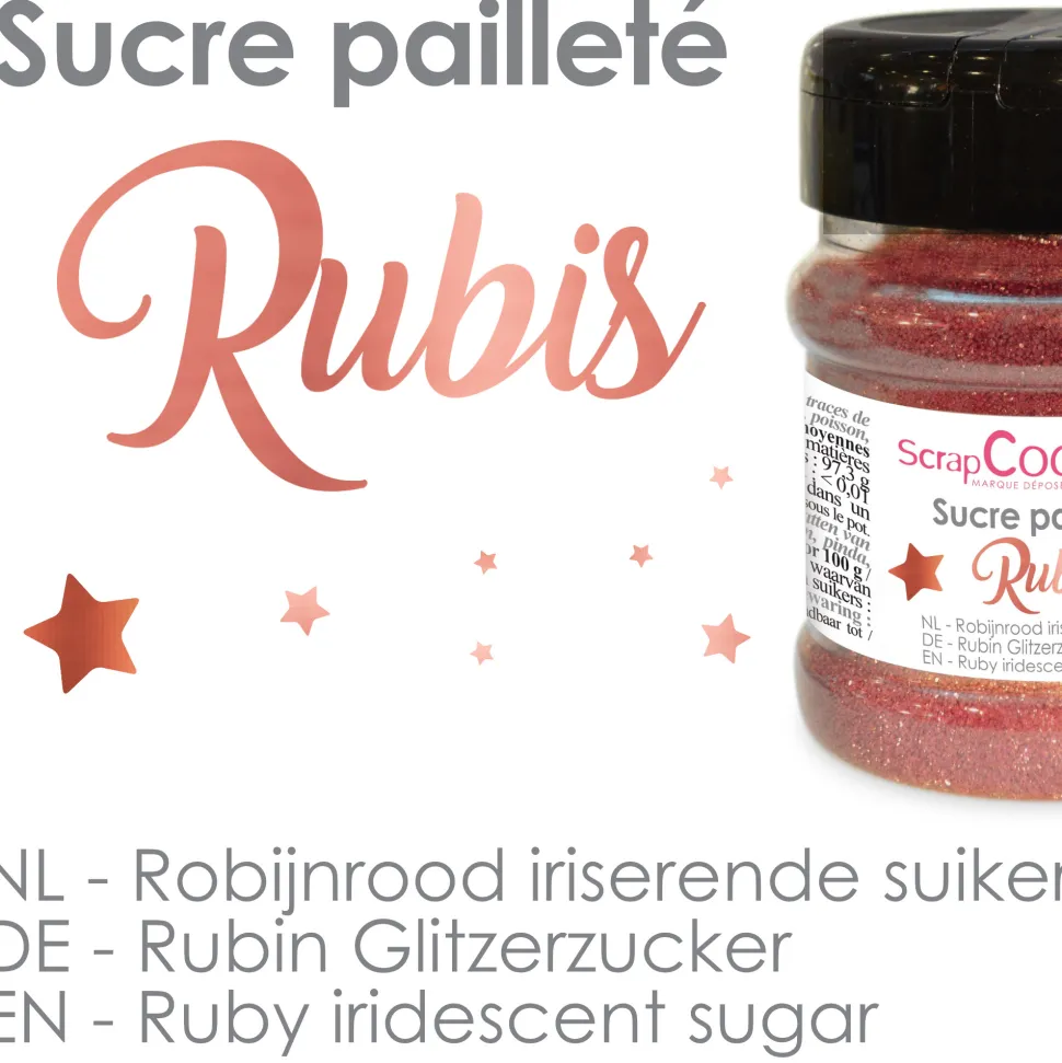 Pot de sucre pailleté RUBIS