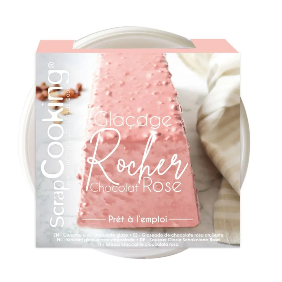 Pot glaçage rocher prêt à l'emploi chocolat rose