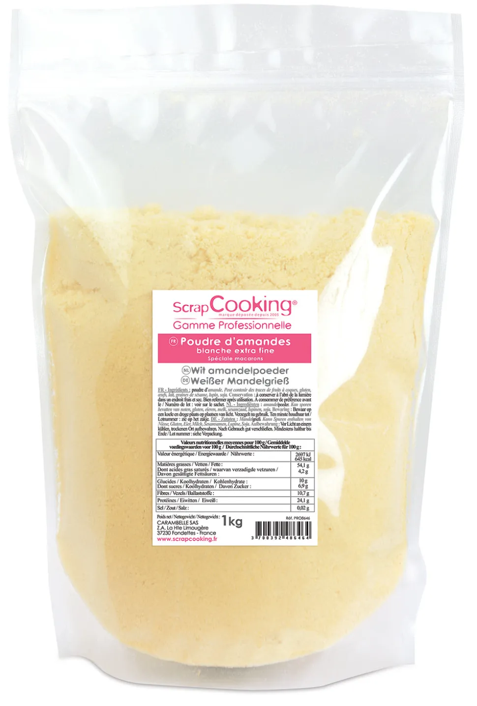 Poudre d'amandes blanche extra fine 1Kg