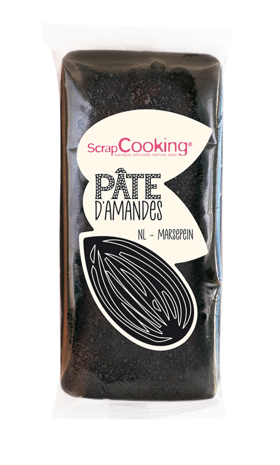 Pâte d'amandes noire 200 gr
