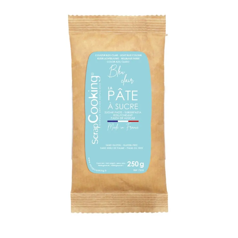 Pâte à sucre bleu clair 250g