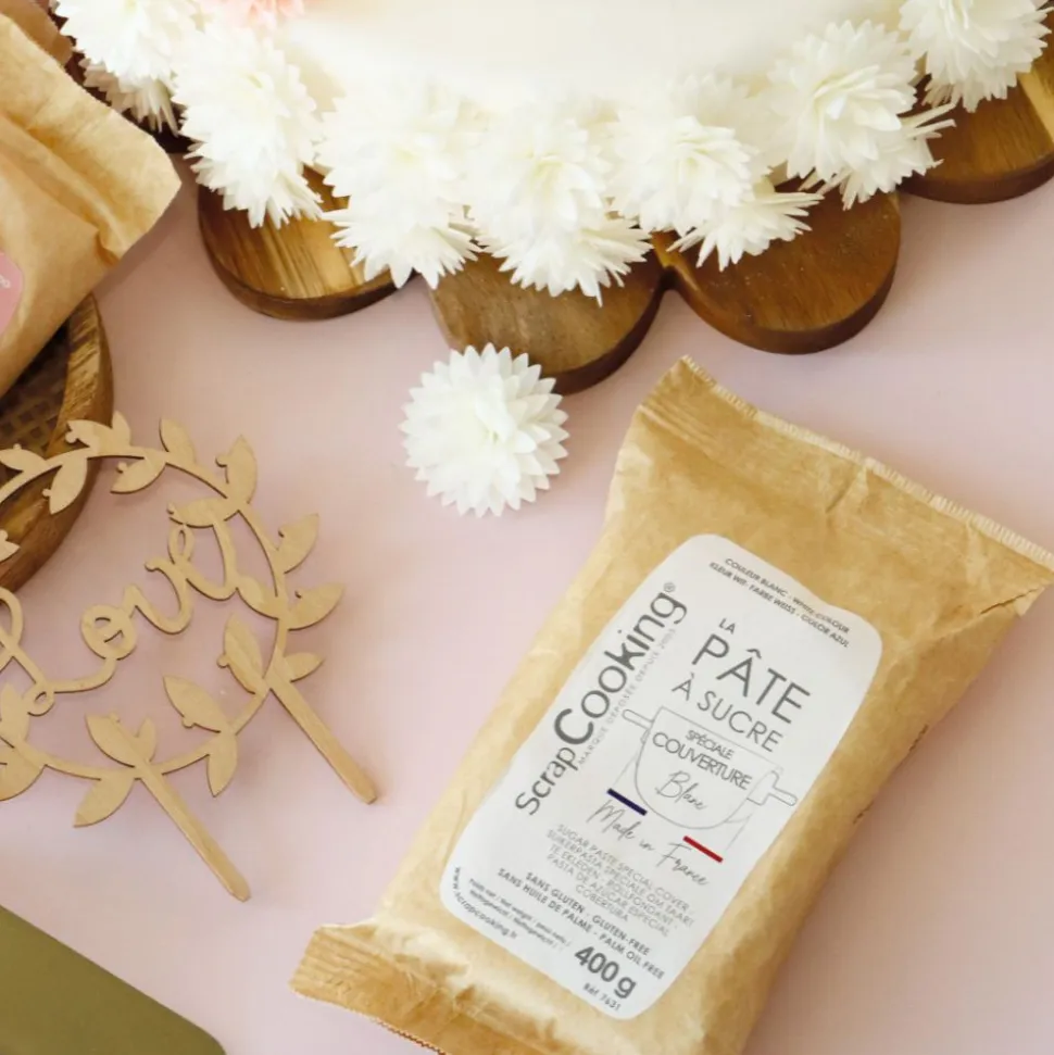 Pâte à sucre de couverture blanche - 400g