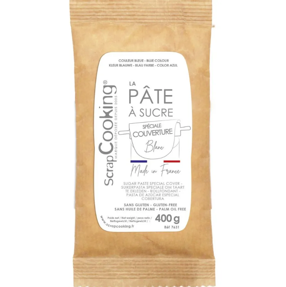 Pâte à sucre de couverture blanche - 400g