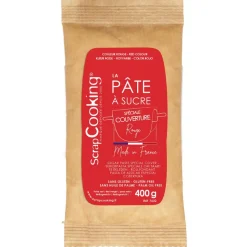 Pâte à sucre de couverture rouge - 400g