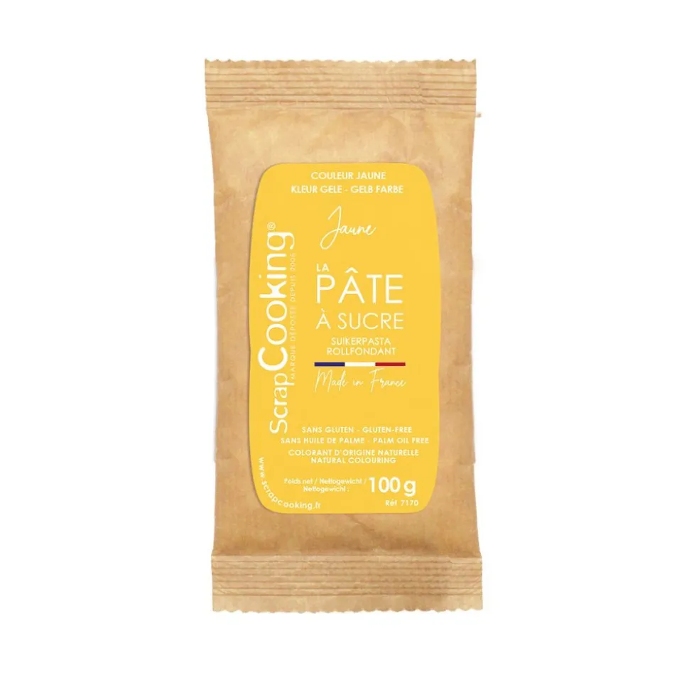Pâte à sucre jaune 100g