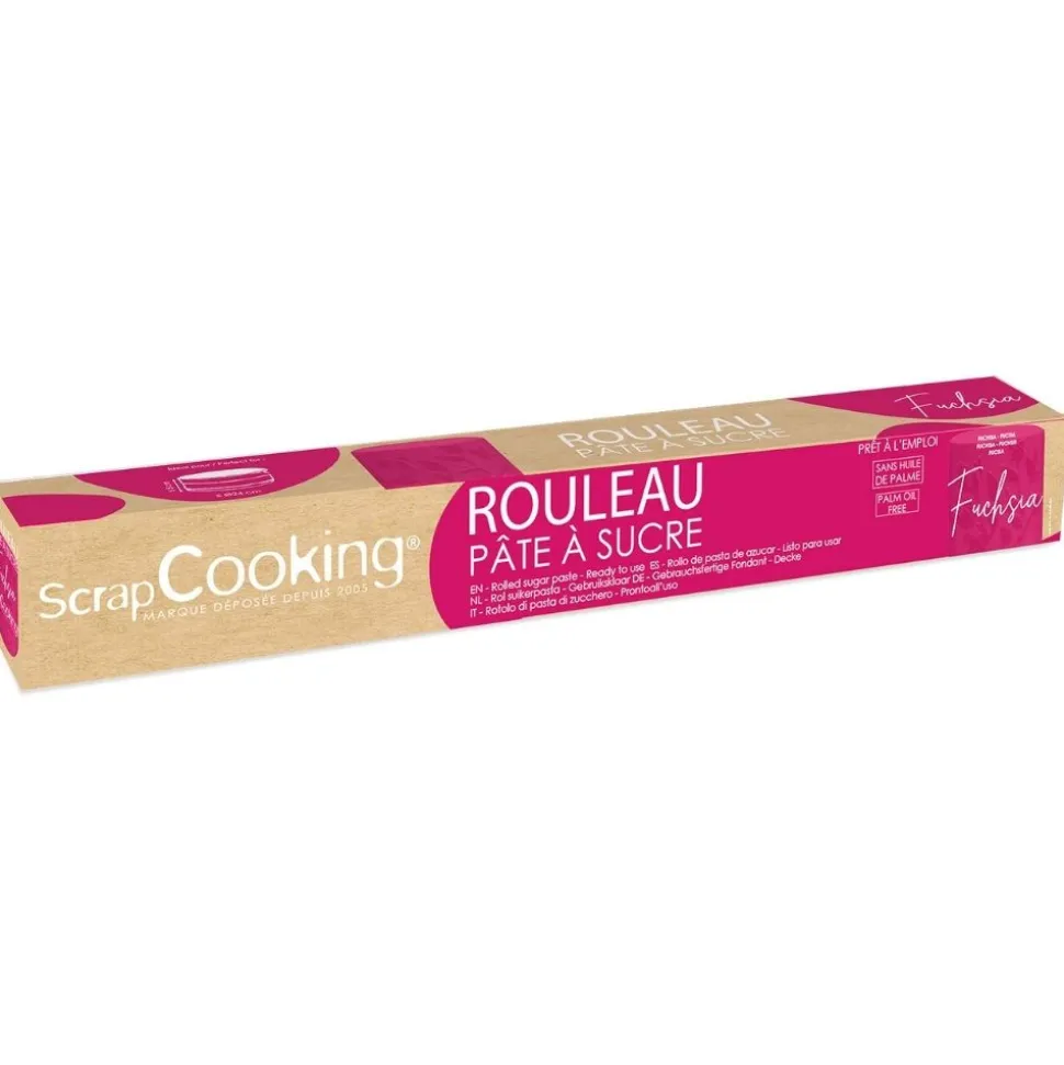 Pâte à sucre rouleau fuchsia 36 cm