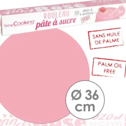 Pâte à sucre rouleau rose 36 cm