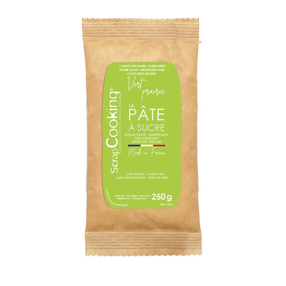 Pâte à sucre vert prairie 250g
