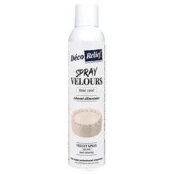 Spray velours alimentaire en bombe blanc cassé pour pâtisserie - 300 ml