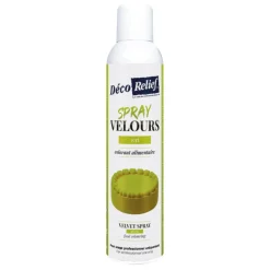 Spray velours alimentaire en bombe vert clair pour pâtisserie - 300 ml