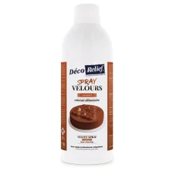 Spray velours alimentaire en bombe caramel effet velours pour pâtisserie - 400 ml