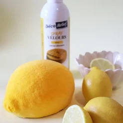 Spray velours alimentaire en bombe jaune effet velours pour pâtisserie - 400 ml