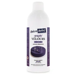 Spray velours alimentaire en bombe violet effet velours pour pâtisserie - 400 ml