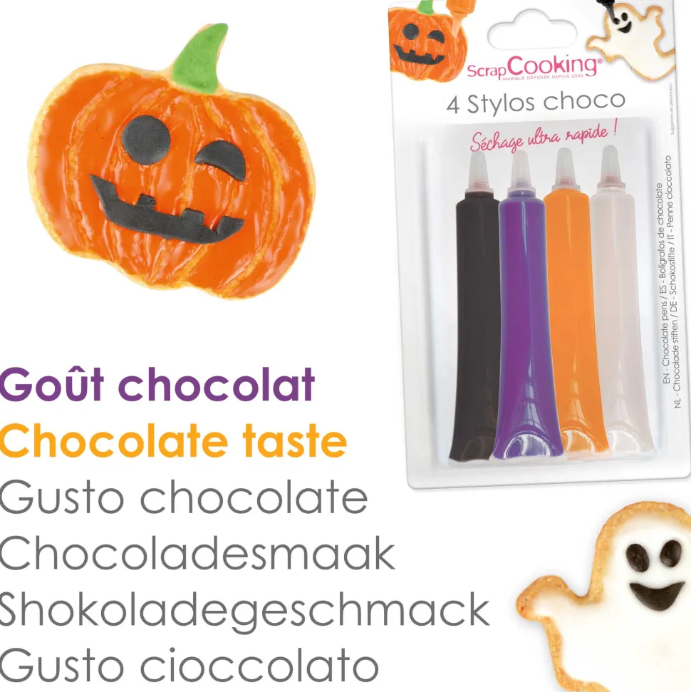 4 stylos goût choco Halloween