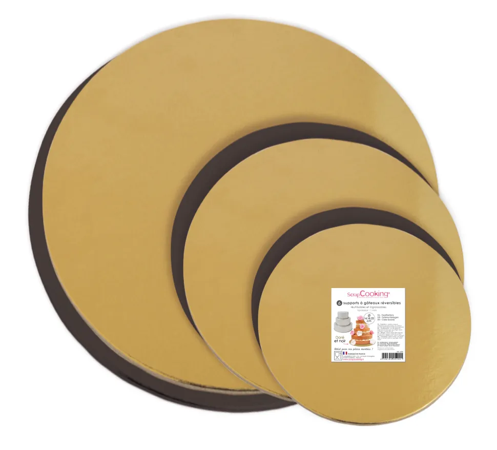 6 supports gâteaux assortis Ø14,18, 22cm