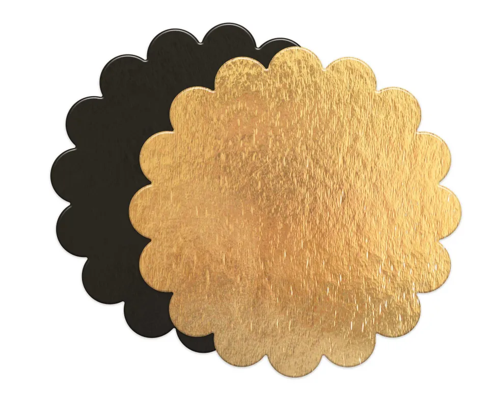 5 supports gâteaux or/noir cannelés 24cm
