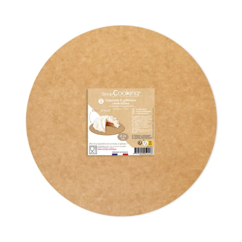 5 Supports ronds 24 cm kraft